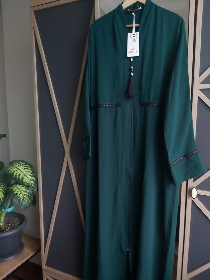Zümrüt Yeşili Abaya Ferace - Görsel 2