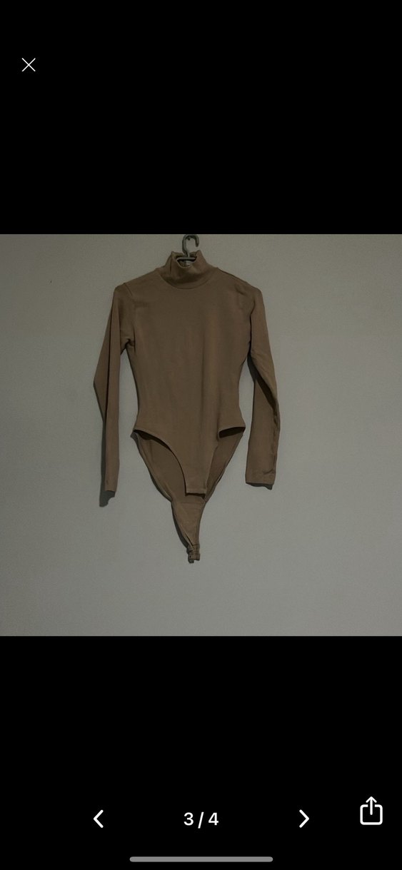 Bej Uzun Kollu Düz Kadın Bluz - Görsel 2