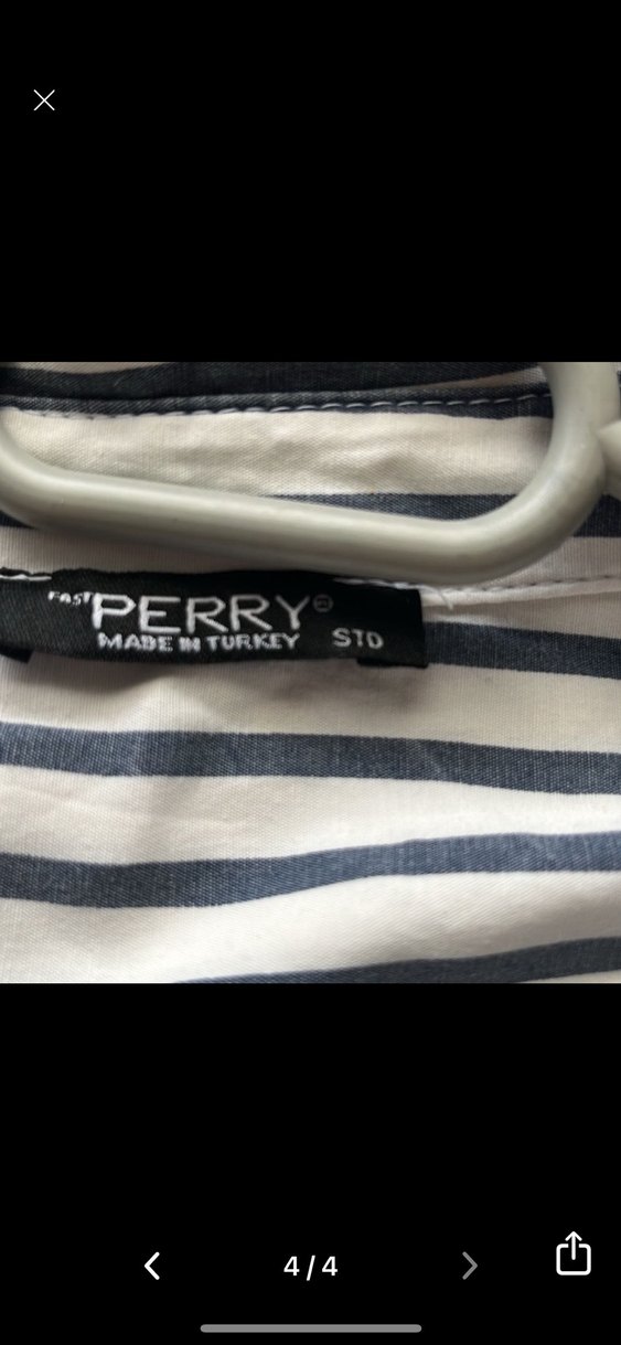 Düğmeli Çizgili Uzun Kollu Kadın Gömlek - Görsel 3