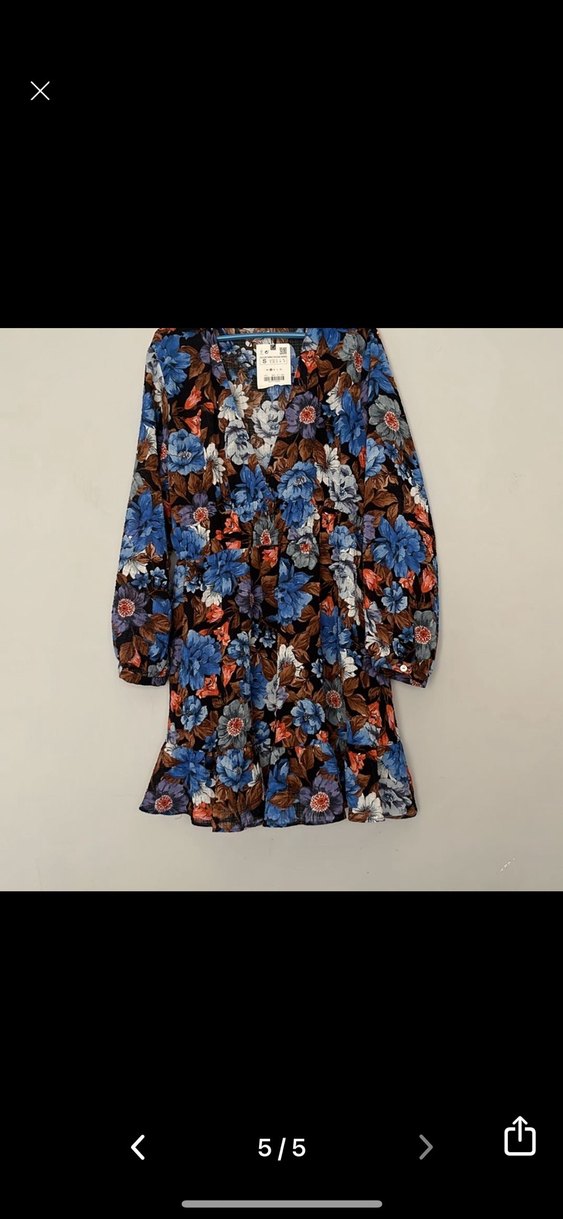 Çiçek Desenli zara elbise - Görsel 2