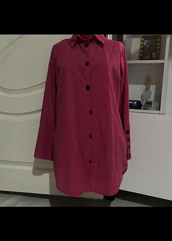 Düğmeli Uzun Kollu Kadın gömlek - Görsel 3