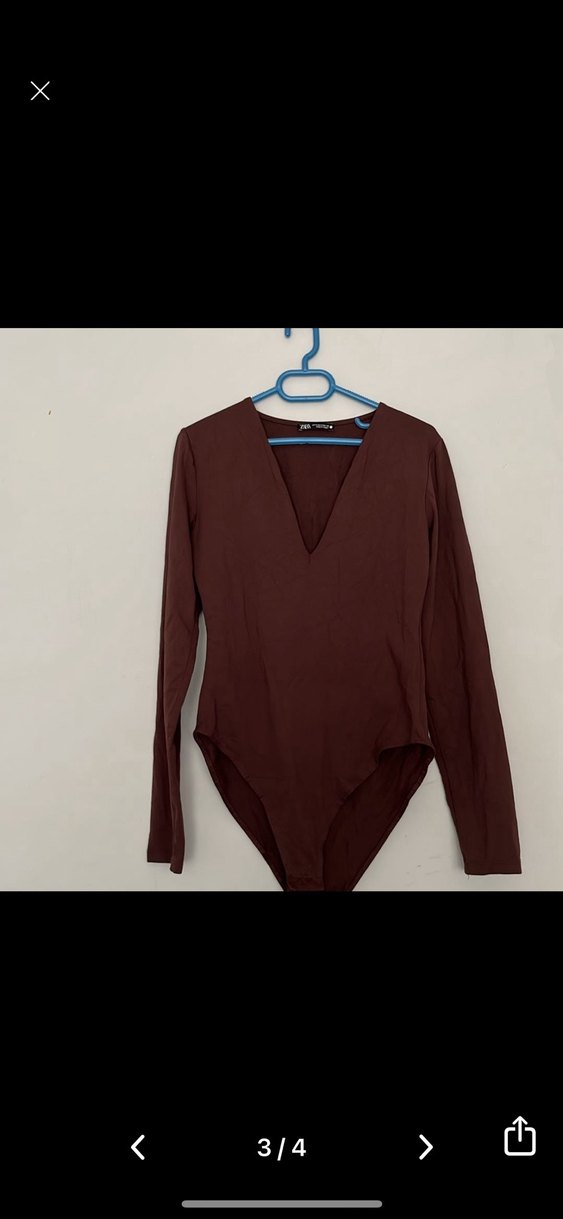 V Yaka Uzun Kollu Kadın Bluz - Görsel 2