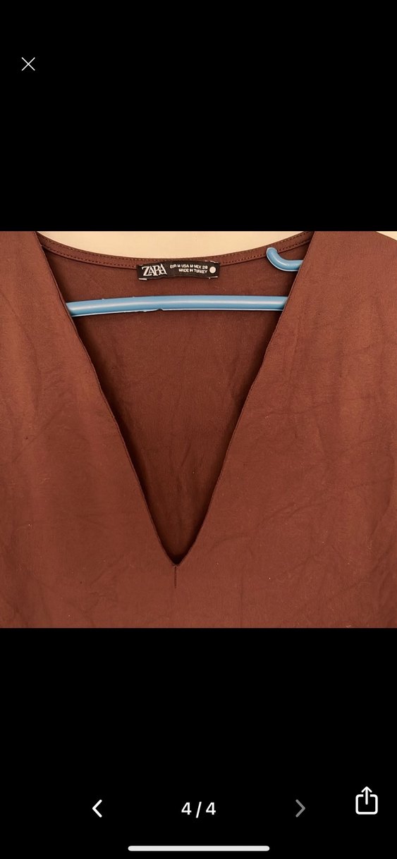 V Yaka Uzun Kollu Kadın Bluz - Görsel 3