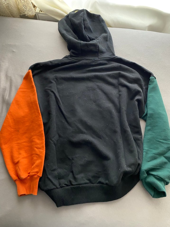 Renkli Baskılı Kapüşonlu Sweatshirt - Görsel 2