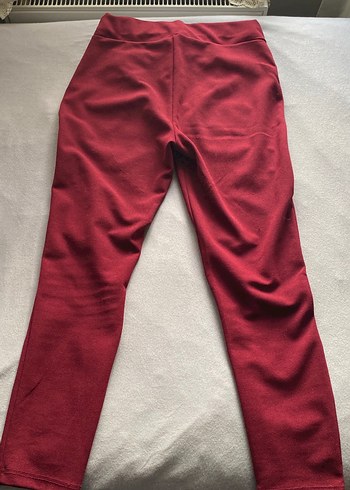 Bordo Düğmeli Kadın Kumaş Pantolon - Görsel 2