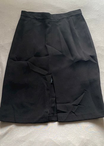 Düz Siyah Midi Kalem Etek - Görsel 2