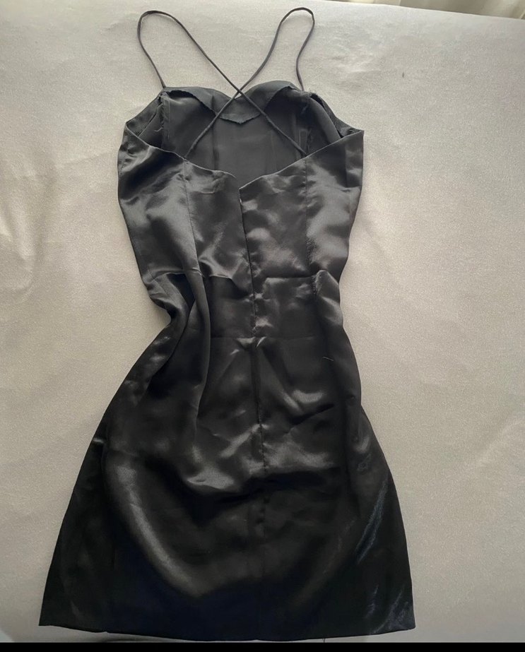 Saten  Askılı Gotik Abiye Elbise - Görsel 2