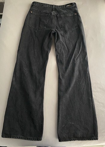 Kadın Siyah Bol Kesim Midi Kot Pantolon - Görsel 4