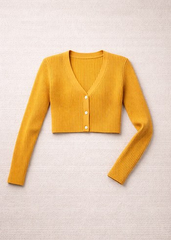 Yeşil Örgü Crop Kazak - Görsel 2