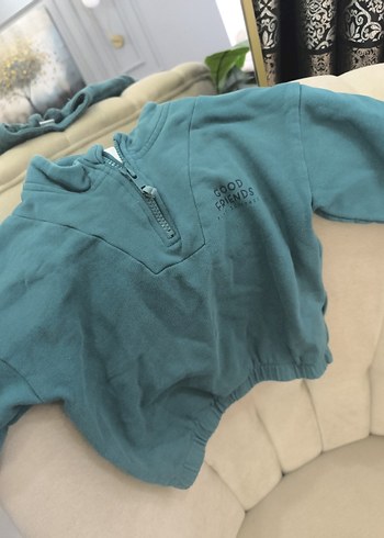 Gri Fermuarlı Erkek Çocuk Sweatshirt - Görsel 4