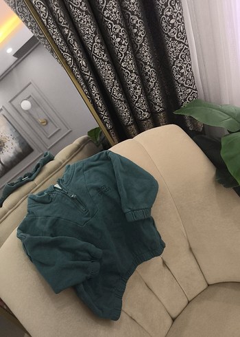 Gri Fermuarlı Erkek Çocuk Sweatshirt - Görsel 5