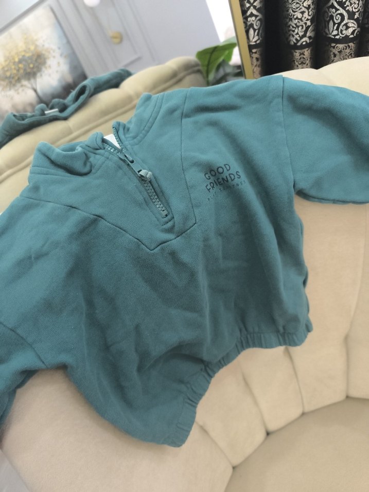 Gri Fermuarlı Erkek Çocuk Sweatshirt - Görsel 4