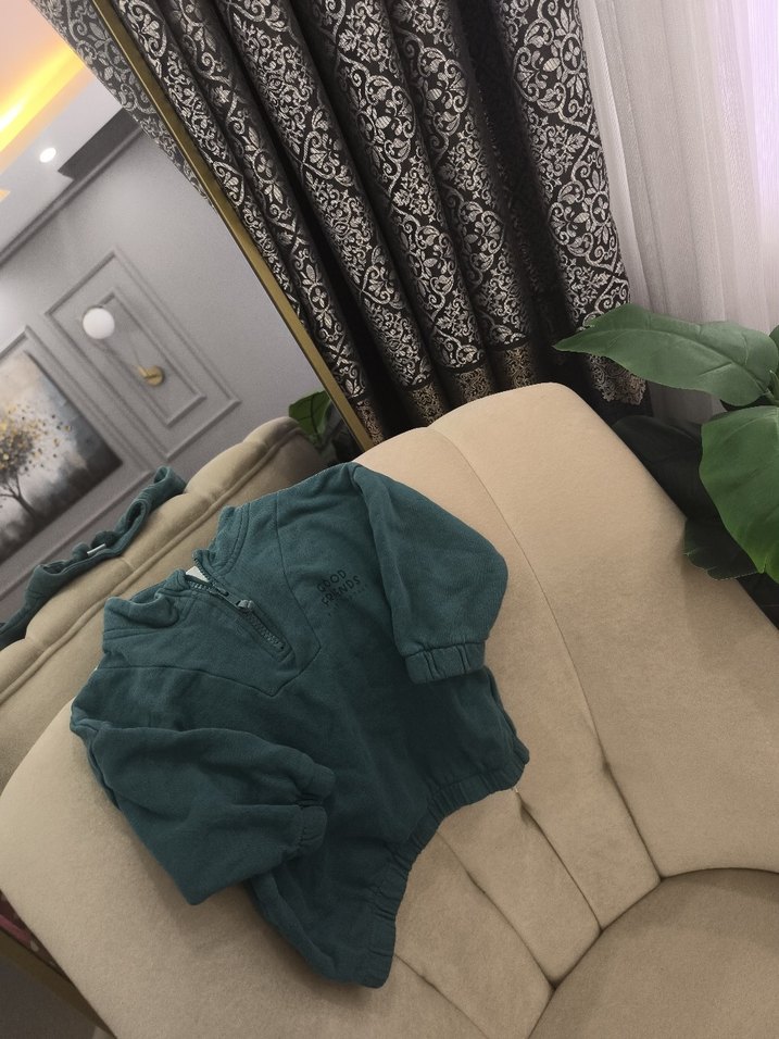 Gri Fermuarlı Erkek Çocuk Sweatshirt - Görsel 5