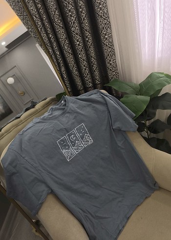 Erkek Mavi Baskılı Kısa Kollu Tişört - Görsel 3