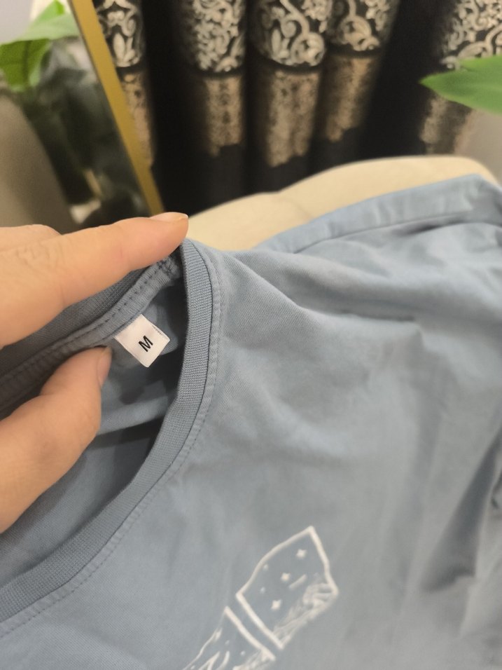 Erkek Mavi Baskılı Kısa Kollu Tişört - Görsel 4