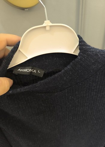 Siyah Yünlü Yarım Balıkçı Yaka Kadın Kazak - Görsel 5