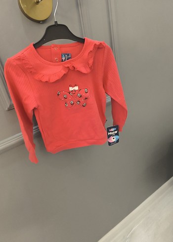 Kız Çocuk Pembe Uzun Kollu Fırfırlı Sweatshirt - Görsel 5