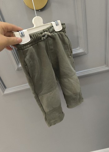 Erkek Çocuk Haki Süet Kemerli Bol Pantolon - Görsel 3