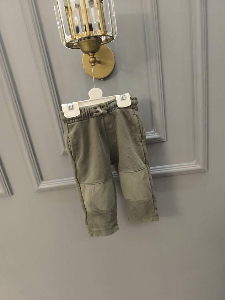 Erkek Çocuk Haki Süet Kemerli Bol Pantolon - Görsel 4