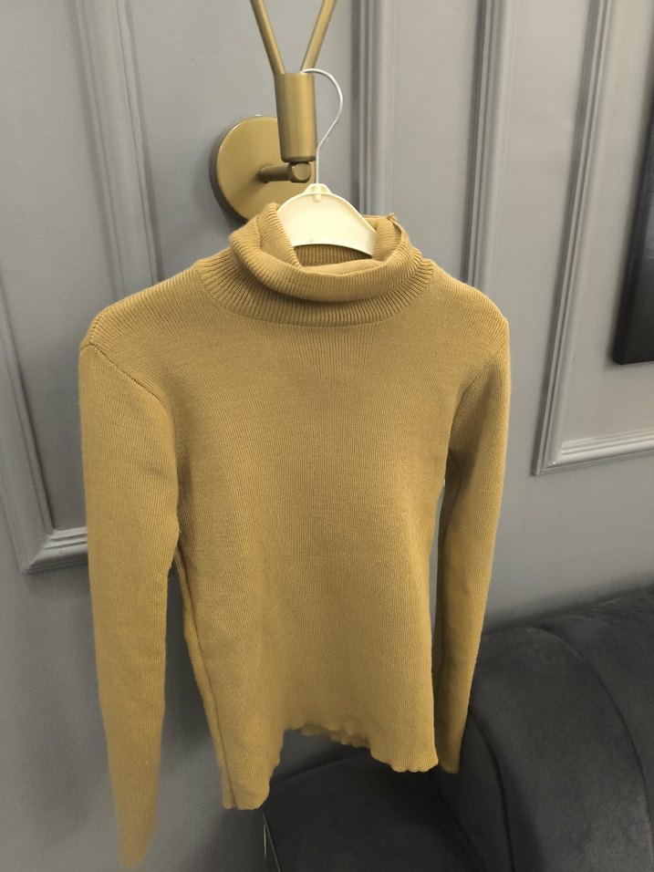 Bej Kadın İnce Triko Balıkçı Yaka Kazak - Görsel 3