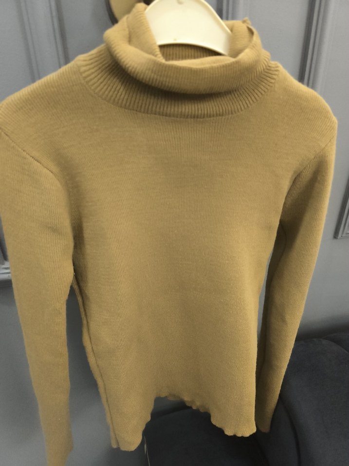 Bej Kadın İnce Triko Balıkçı Yaka Kazak - Görsel 5