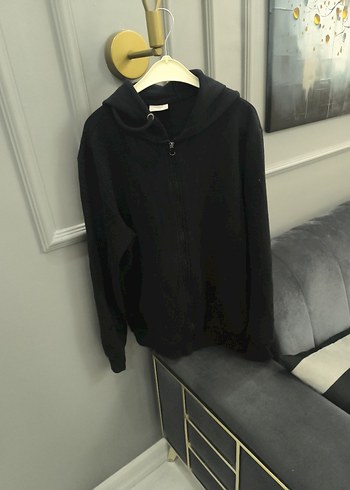 Siyah Kapüşonlu Örgü erkek Ceket - Görsel 3