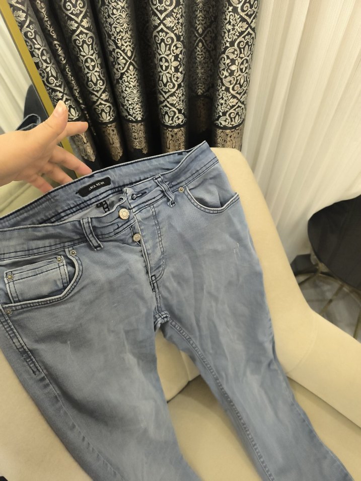 Gri Erkek Denim Pantolon Regular Fit - Görsel 2