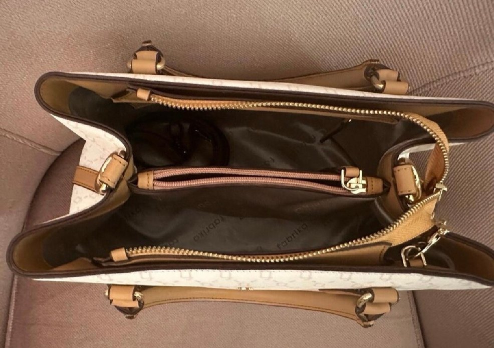 FABRİKA Bej Deri Modern Klasik Kadın ÇANTA - Görsel 3