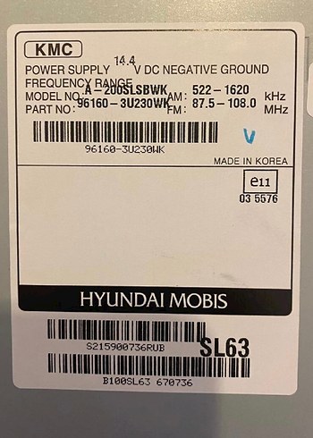 KİA SPORTAGE & HYUNDAİ KMC SL63 '0' RADYO CD ÇALAR - Görsel 2