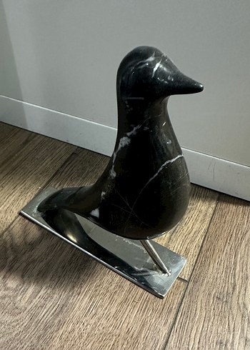 Siyah Mermer Kuş Figürü - Görsel 4