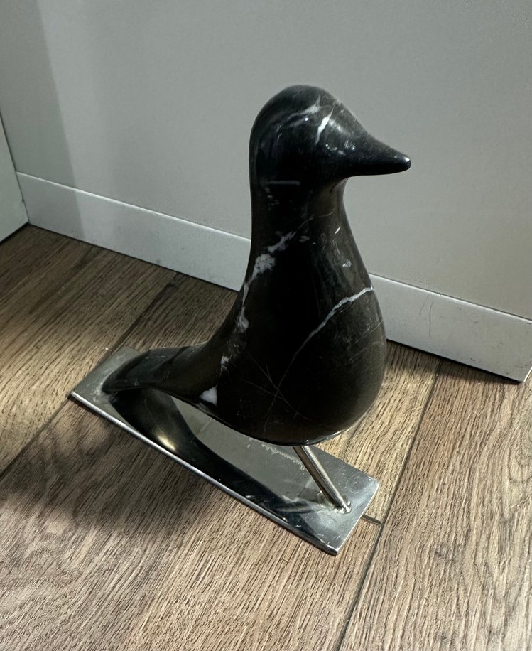 Siyah Mermer Kuş Figürü - Görsel 4