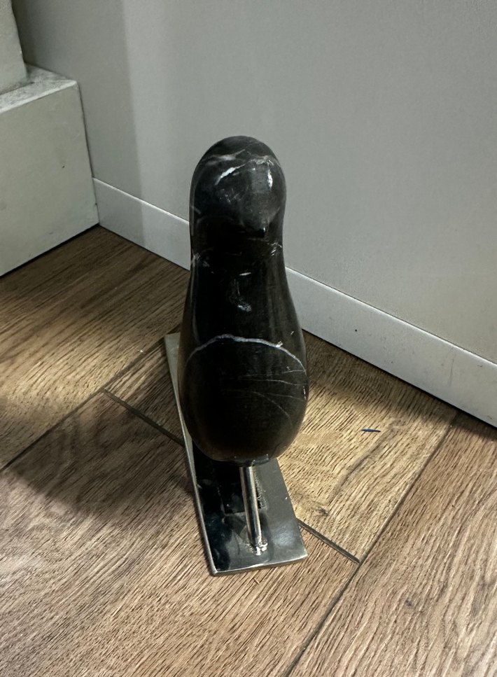 Siyah Mermer Kuş Figürü - Görsel 3