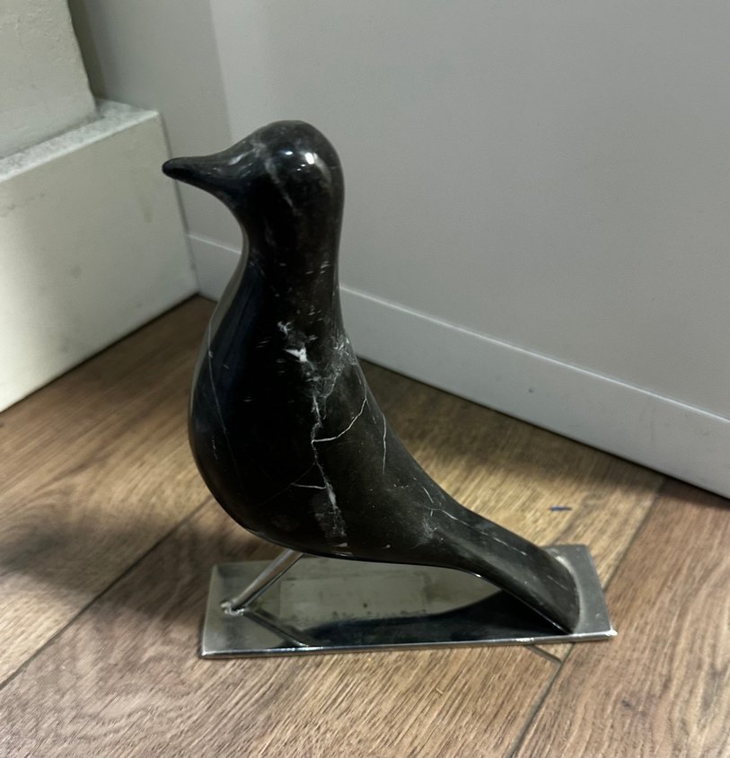 Siyah Mermer Kuş Figürü - Görsel 5