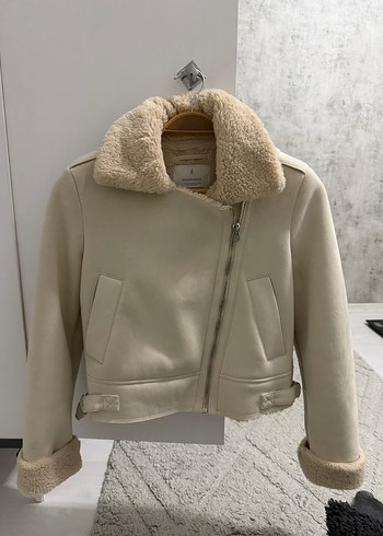 Vizon Renkli Süet Kürklü Kadın Ceket - Görsel 2