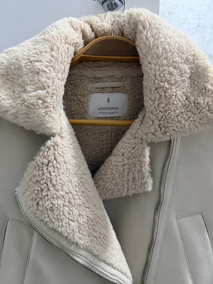 Vizon Renkli Süet Kürklü Kadın Ceket - Görsel 3