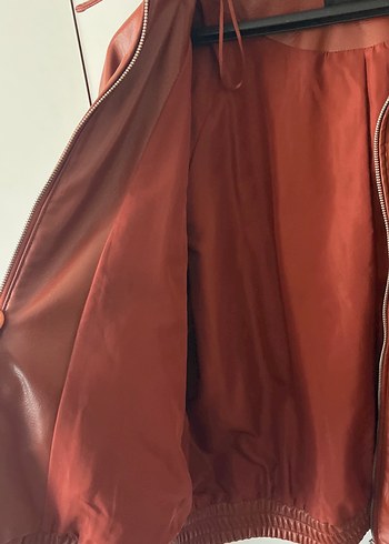 Parlak Kahverengi Deri Ceket - Görsel 2
