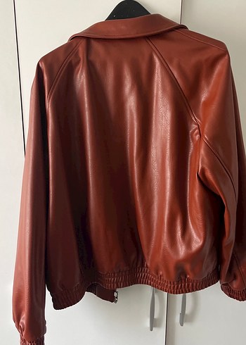 Parlak Kahverengi Deri Ceket - Görsel 3