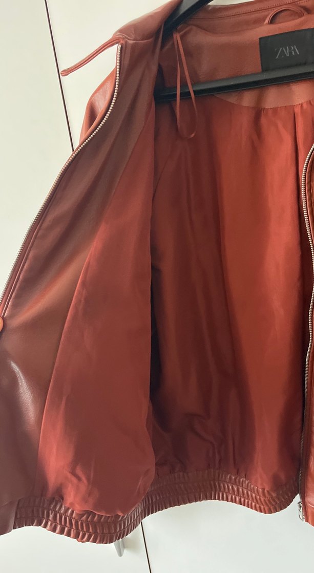 Parlak Kahverengi Deri Ceket - Görsel 2