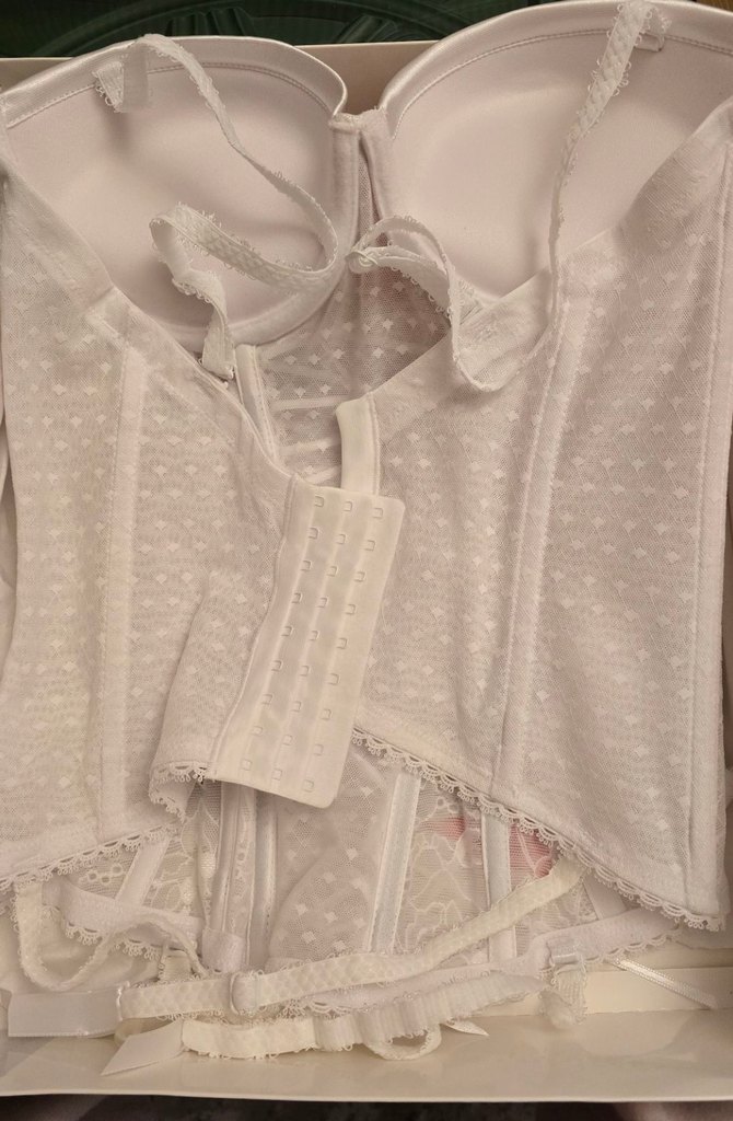 Dantelli Straplez Beyaz Jartiyer Set Gelinlik İç Çamaşırı - Görsel 5