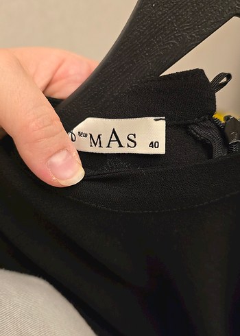 Uzun Siyah Kalem Elbise Beyaz Drapeli Kollu - Görsel 7