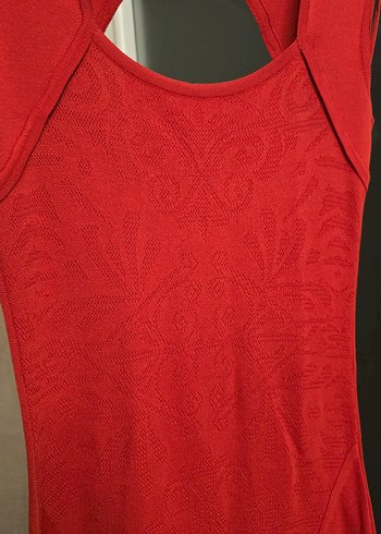 Kırmızı Triko Mini Kadın Elbise - Görsel 3