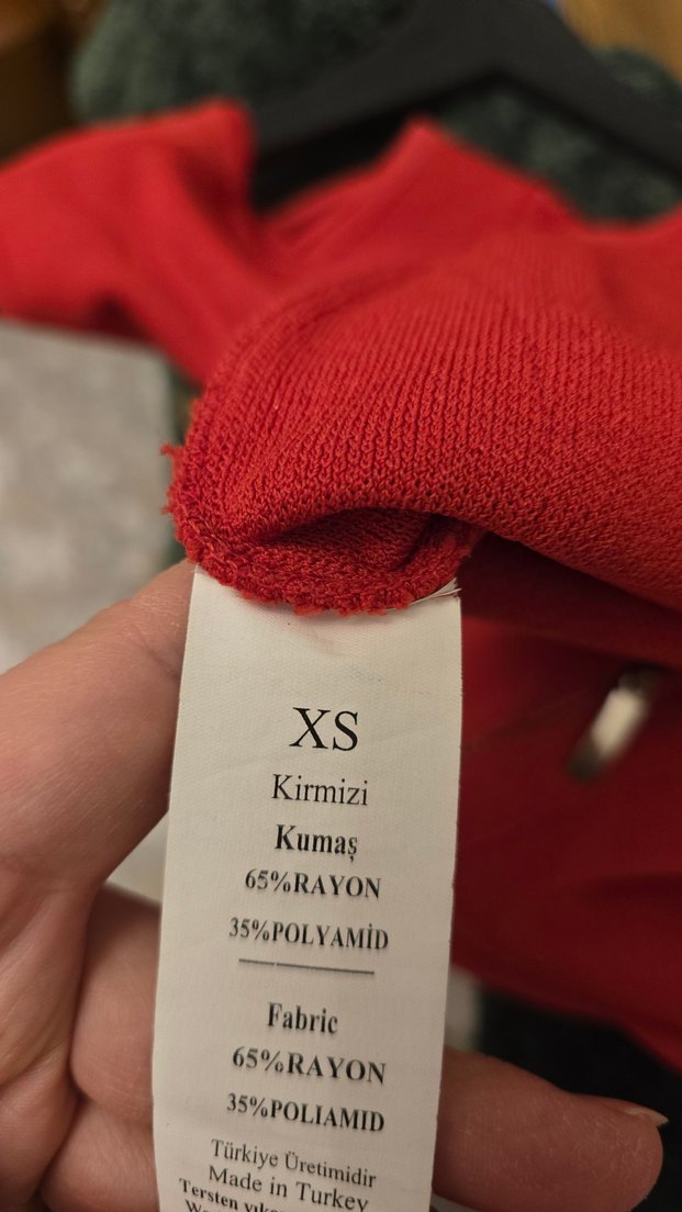 Kırmızı Triko Mini Kadın Elbise - Görsel 4