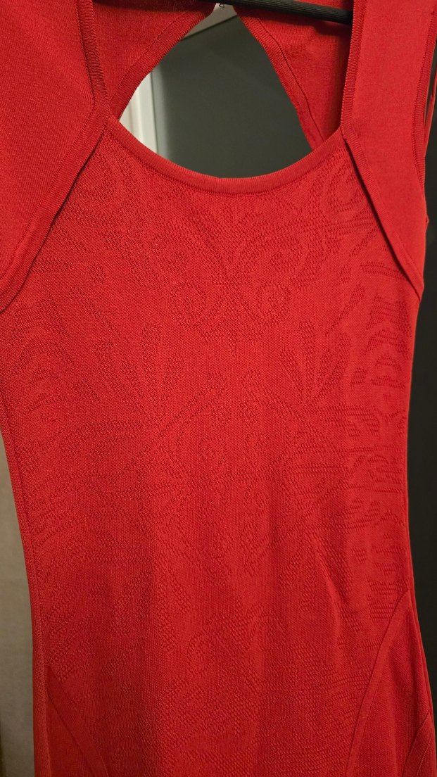 Kırmızı Triko Mini Kadın Elbise - Görsel 3