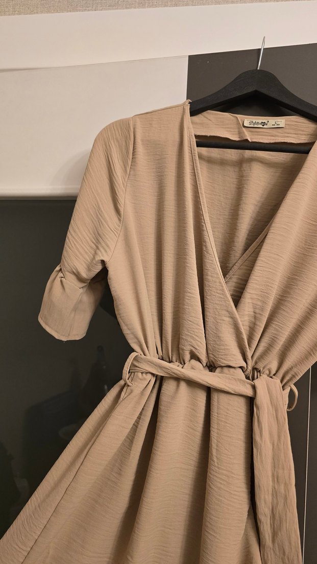 Bej Mini Kadın Elbise - Görsel 3