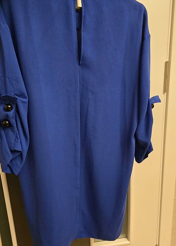 Uzun Kollu Mavi Salaş Tunik - Görsel 5