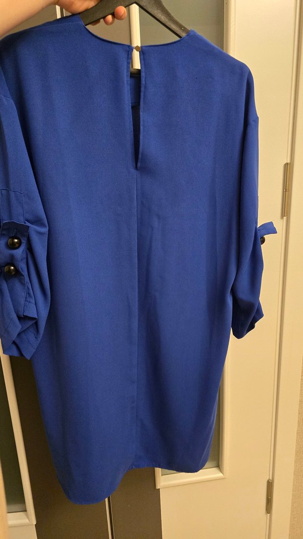 Uzun Kollu Mavi Salaş Tunik - Görsel 5
