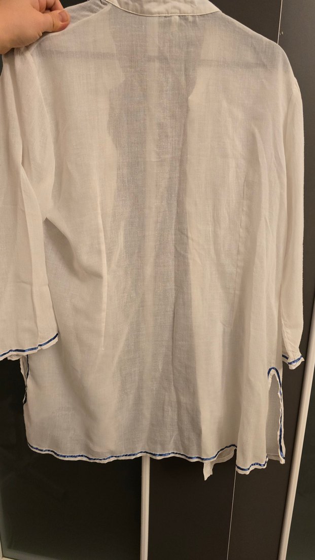 Nakışlı Beyaz KadınGömlek - Görsel 5