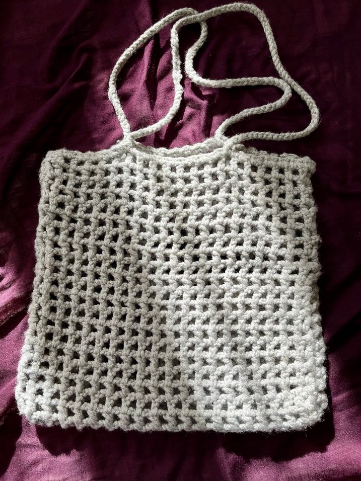 Gri Örgü Kadın Çanta - Görsel 3