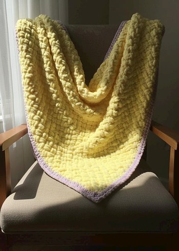 Lacivert Örgü Çocuk Battaniyesi - Görsel 2