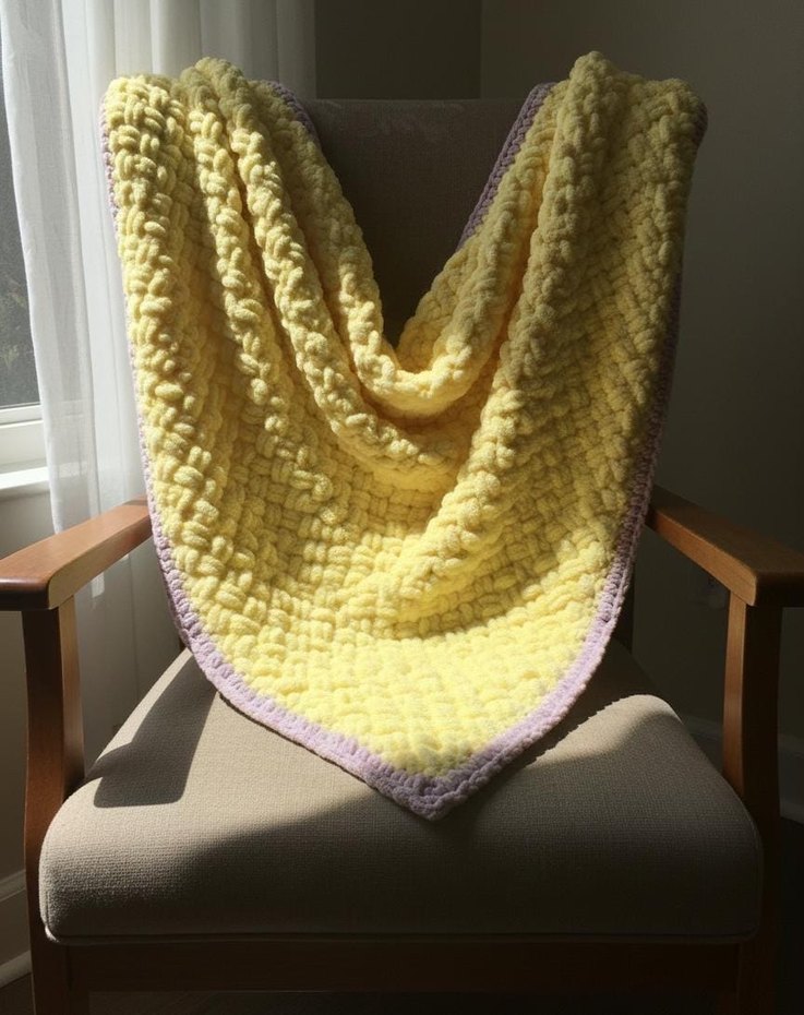 Lacivert Örgü Çocuk Battaniyesi - Görsel 2